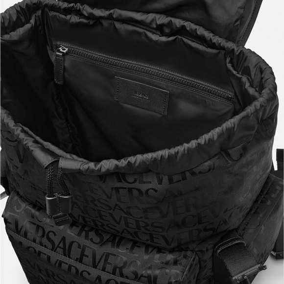 “Versace” all over logo monogram print unisex large backpack NEW - Picture 4 of 14